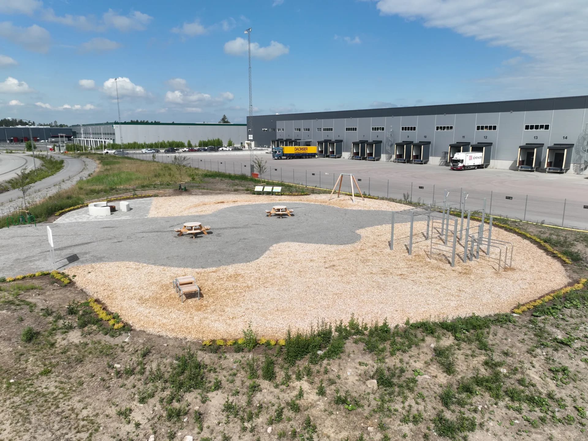 Utegym – kommunal anläggning – liknande markarbete utfört av Tallvillage i Örebro län